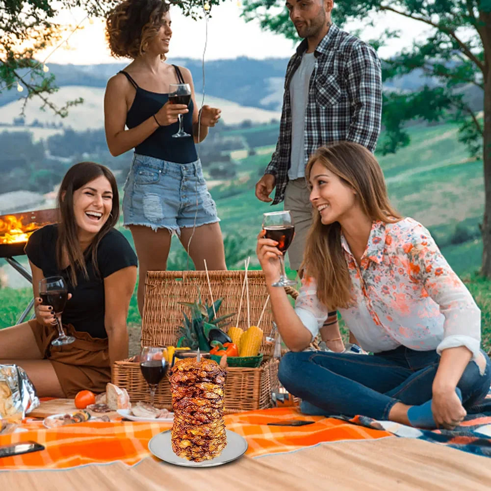 מעמד שיפודי BBQ אנכי
